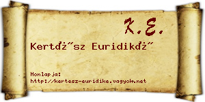Kertész Euridiké névjegykártya